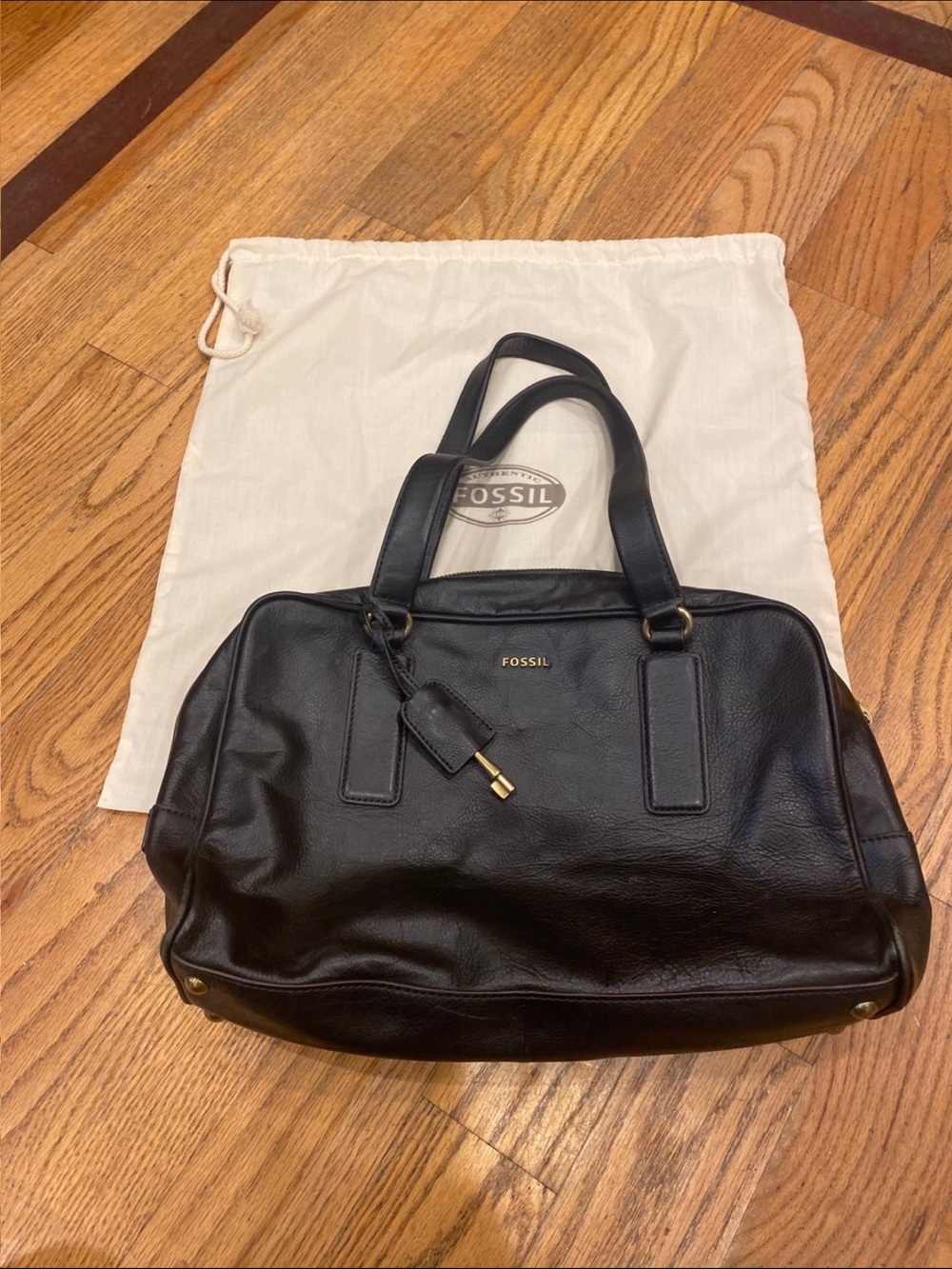 Fossil Black Memoir Leather Bag
